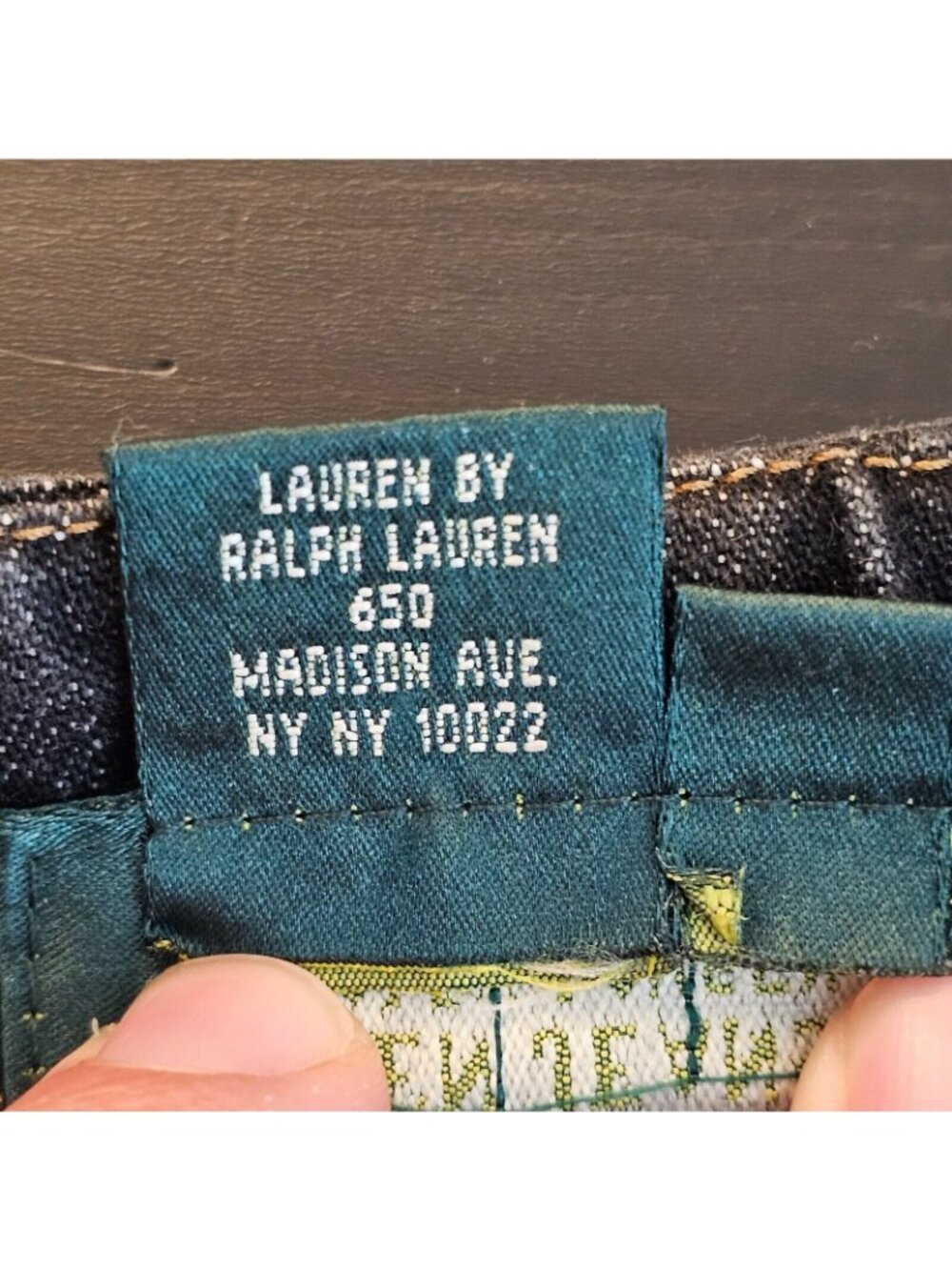 Ralph Lauren Denim Skirt Womens 6 Dark Wash Jean 100% Cotton Button Fly Pockets - Picture 7 of 8